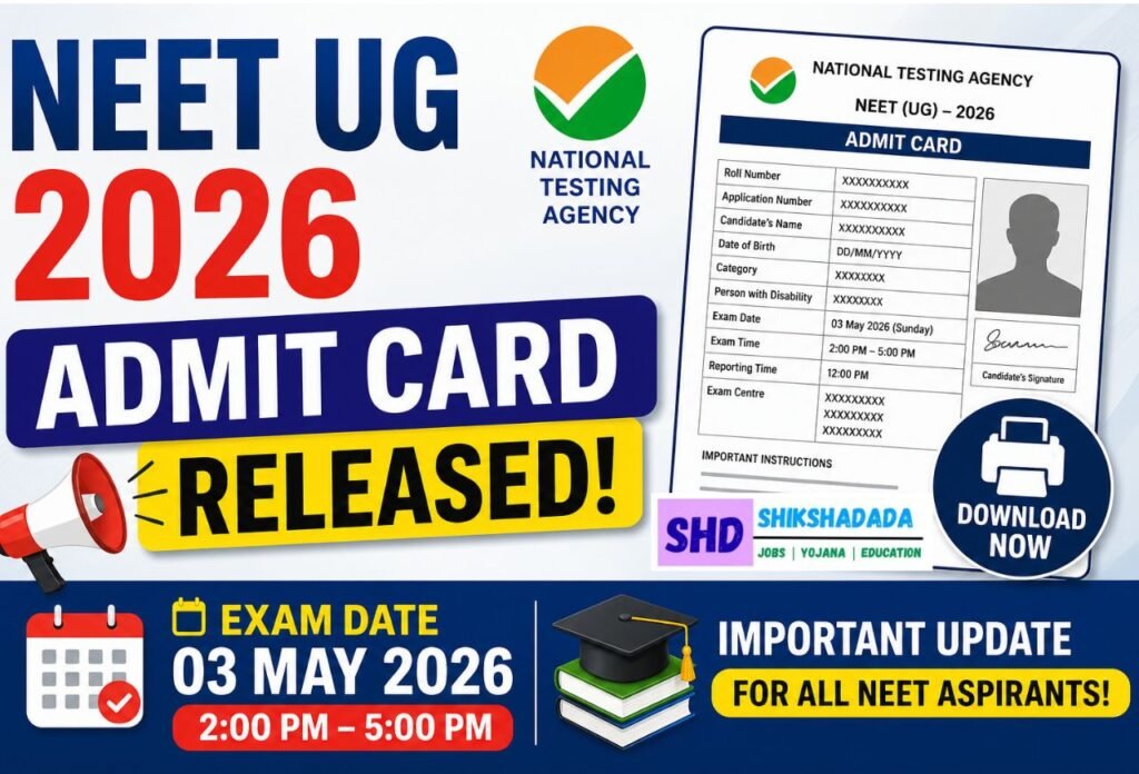 NEET admit card released 2026 now