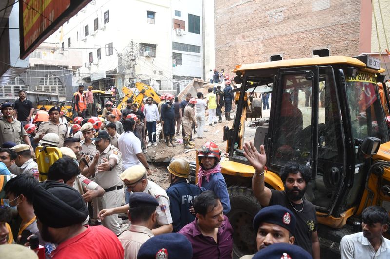 Satya Niketan building collapses